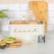Hello Honey® 11.75" Cream Metal Bread Bin with Bamboo Lid